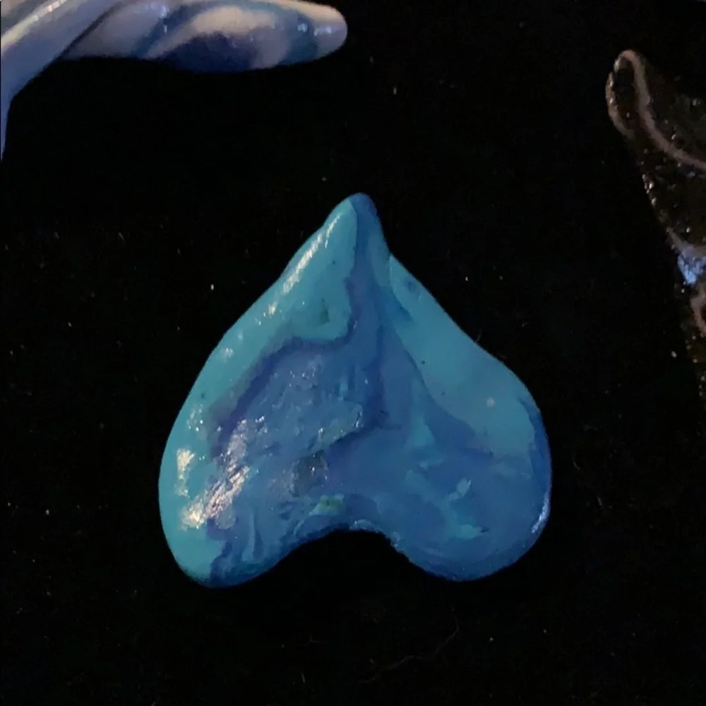 Set o/5 Polymer Handmade Art Hearts-No 2 Are Alike
